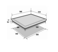 Piano Cottura BPI6310B a Induzione 3 Zone Cottura da 60 cm Colore Nero