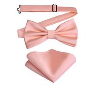 Branduce Set da uomo con papillon pre-legato e tasca quadrata, Oro rosato