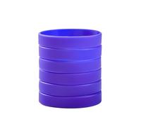 BRANDWINLITE Braccialetti In Gomma Con Braccialetti In Silicone In Bianco A Colori Singoli 6 Pezzi/Confezione, Adulto/8", Silicone, Adulte / 8 ", Silicone