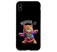 Branford CT USA - Simpatico gatto ballerino colorato Custodia per iPhone XS Max