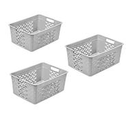 BranQ Home essential Cesto portaoggetti universale, multifunzionale, in cotone, senza BPA, in plastica, misura L, 10 litri, grigio chiaro