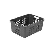 BranQ - Home essential Cesto portaoggetti universale, multifunzionale, in cotone, senza BPA, in plastica, misura L, 10 l, colore: grigio talpa