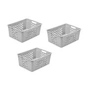 BranQ Home essential Cesto portaoggetti universale, multifunzionale, in cotone, senza BPA, in plastica, misura S, 3,5 l, grigio chiaro