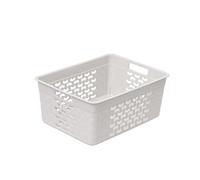 BranQ - Home essential Cesto portaoggetti universale, multifunzionale, in cotone, senza BPA, in plastica, misura S, 3,5 l, 1 pezzo, crema