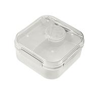 BranQ Home essential, Contenitore per il pranzo in plastica senza BPA, per bambini e adulti, contenitore a 2 scomparti multipli con posate, contenitore con tappo a vite e coperchio con chiusura a