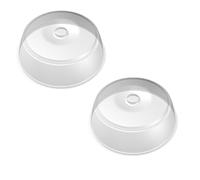 BranQ - Home essential Copertura per microonde, in plastica, senza BPA, trasparente, Ø 27 x 9 cm, 2 pezzi