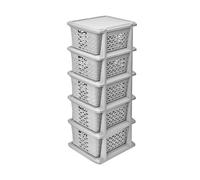 BranQ Home essential Mensola universale multifunzione in cotone, senza BPA, 5 cestini, colore grigio chiaro