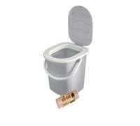 BranQ - Home essential Mobile WC da campeggio, 22 l, con 20 sacchetti per WC biologici, in plastica, con portata massima fino a 120 kg, grigio chiaro, 22 l