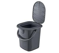 BranQ - Home essential, Prodotto al 100% con materiale riciclato, ecologico, mobile toilette da campeggio, 22 l, portata massima fino a 120 kg, grigio ECO