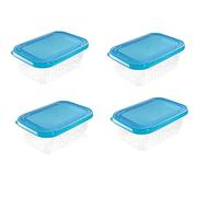 BranQ Home essential Set di contenitori salvafreschezza ORI, plastica senza BPA, blu, 4 Sk.