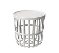 BranQ - Home essential, Tavolino da caffè Zen, Funzionale, Moderno, Realizzato in plastica ABS di Alta qualità Senza BPA, con Rivestimento Rimovibile, Colore: Crema, Ø 40 x 40 cm