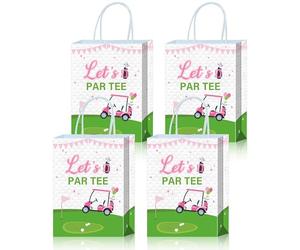 Braottl - 16 sacchetti da golf, colore rosa, regalo per feste a tema golf, palline da golf e magliette rosa