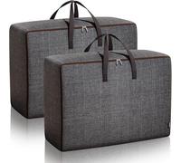 Braozaiw Borsa portaoggetti pieghevole per coperte, grande con manico rinforzato e cerniera stabile, impermeabile, durevole, per vestiti, cuscini (60L*2)