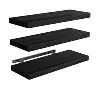 Braozaiw Mensole galleggianti da parete, set di 3 mensole galleggianti, in stile moderno, mensole decorative per camera da letto, soggiorno, cucina, bagno, lavanderia, ufficio (nero)