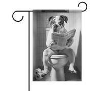 Braque Du Bourbonnais Art_ Divertente decorazione per il bagno_ Cane in Toilet_ Animale in Toilet_ Petshop Art_ Dog Art_ Regalo per cani_ -1_1 Bandiera Giardino Esterno Popolare Moderno Decorativo