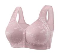 Bras for Women Front Closure Bras Comfort Breathable Plus Size Daily Bras No Underwire Full Support Damen Yoga Set, Colore: rosa., G