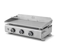 BRASERO Plancha Silvia Evo 3 Luci INOX 67x34 cm 3 bruciatori Griglia riscaldamento Piezo cassetto grasso manometro fino a 10 commensali 7,95 kW