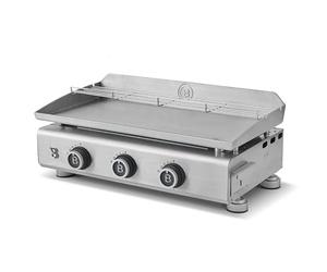 BRASERO Plancha Silvia Evo 3 Luci INOX 67x34 cm 3 bruciatori Griglia riscaldamento Piezo cassetto grasso manometro fino a 10 commensali 7,95 kW