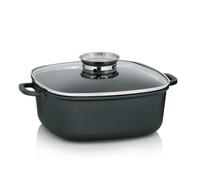 brasiera kela 28 x 28 cm, coperchio con manopola per aromi, padella per induzione KERROS, rivestita in alluminio fuso, padella per paella con bordo alto