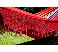 Brasil Comfort Verano con bordo Macrame Amaca doppia in cotone rosso czerwony