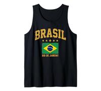 Brasil Rio De Janeiro Vintage Distressed Bandiera Canotta