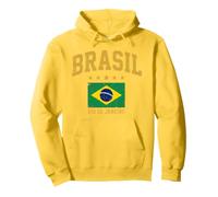 Brasil Rio De Janeiro Vintage Distressed Bandiera Felpa con Cappuccio