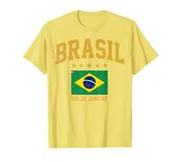 Brasil Rio De Janeiro Vintage Distressed Bandiera Maglietta