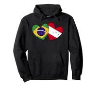 Brasile Austria Cuore Bandiera Brasiliano Austria Amicizia Felpa con Cappuccio