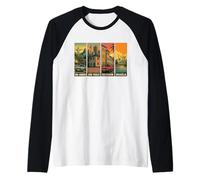 Brasile Città Retro Street Game Art Urban Travel Design Maglia con Maniche Raglan