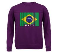 Brasile Codice a Barre Stile Bandiera - Bambini Felpa/Maglione - Brasiliano
