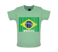 Brasile Codice a Barre Stile Bandiera - Bambino T-Shirt / Body - Brasiliano