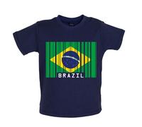 Brasile Codice a Barre Stile Bandiera - Bambino T-Shirt / Body - Brasiliano