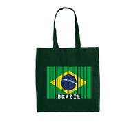 Brasile Codice a Barre Stile Bandiera - Borsa Tote IN Tela - Brasiliano Paese