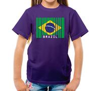 Brasile Codice a Barre Stile Bandiera - T-Shirt - Brasiliano Paese