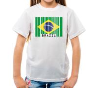 Brasile Codice a Barre Stile Bandiera - T-Shirt - Brasiliano Paese