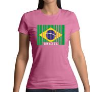 Brasile Codice a Barre Stile Bandiera - T-Shirt - Brasiliano Paese Del