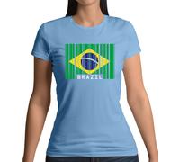 Brasile Codice a Barre Stile Bandiera - T-Shirt - Brasiliano Paese Del