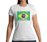 Brasile Codice a Barre Stile Bandiera - T-Shirt - Brasiliano Paese Del