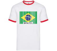 Brasile Codice a Barre Stile Bandiera - Uomo Suoneria - Brasiliano Paese