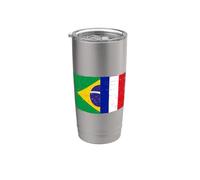 Brasile Francia Bandiera per Orgogliosi Brasiliani Francesi Bicchiere termico in acciaio inox doppia parete