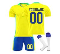 Brasile Maglie da Calcio Bambino 2024/2025 Personalizzabile con Nome e Numero Completo da Calcio per Ragazzi/Uomini Maglia Calcio Casa/Trasferta con Pantaloncini