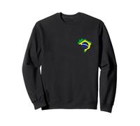 Brasile, mappa, con, bandiera, petto, logo, -, brasiliano, Felpa