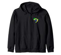 Brasile, mappa, con, bandiera, petto, logo, -, brasiliano, Felpa con Cappuccio
