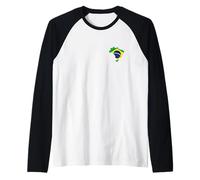 Brasile, mappa, con, bandiera, petto, logo, -, brasiliano, Maglia con Maniche Raglan