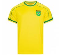 JELEX Retro History - Maglia da uomo, con logo ricamato e maniche corte, design nostalgico per gli appassionati di calcio, ideale per collezionisti, brasile, XXL