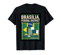 Brasilia Distretto Federale Brasile Bandiera Moderna Capitale Maglietta