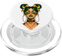 Brasiliano Afro Donna Nera Brasile Bandiera Ragazza Disordinato Panino Latina PopSockets PopGrip per MagSafe