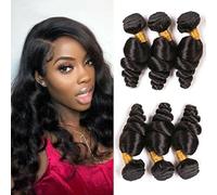 Brasiliano capelli sciolti onda 3 fasci bagnato e ondulato pacchetto marrone scuro visone non trattato Remy estensione doppia trama grado 9A fasci ricci tessitura capelli per donne nere colore