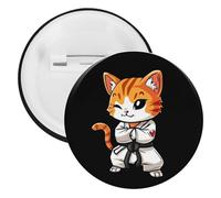 Brasiliano Jiu Jitsu Cintura Nera Carino Gatto Bottoni Pin Distintivi Banda Stagnata Spille Mestieri per Camicie Vestiti Borsa Accessorio, 20PCS, plastica e latta