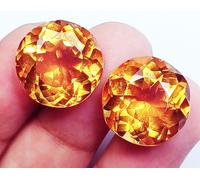 Brasiliano Naturale Citrino 10 A 12 KT Certificato Paio Loose Gemma ~PC02